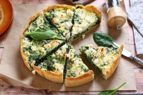 Hartige taart met spinazie (Quiche aux épinards)
