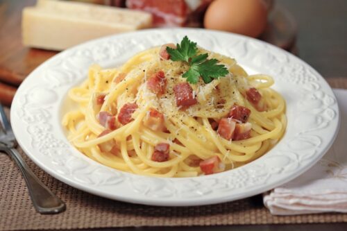 Spaghetti carbonara met authentieke Italiaanse ingrediënten