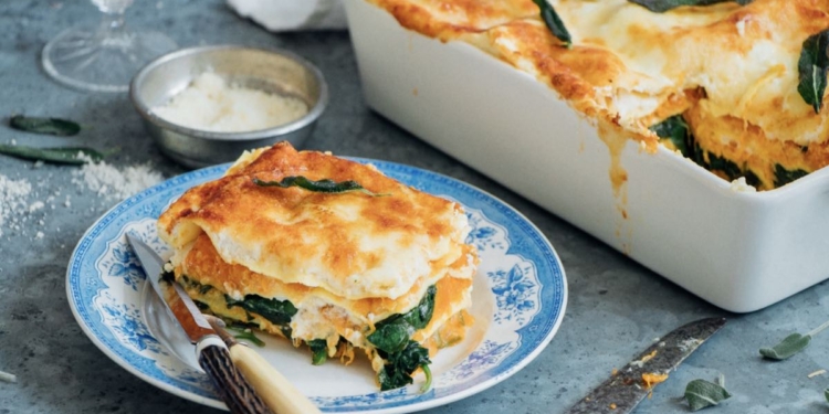 Vegetarische lasagne met pompoen