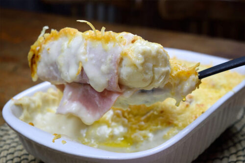 Witlof uit de oven met ham en kaas